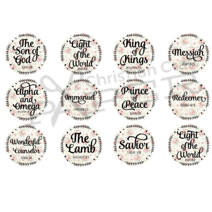 Names Of Christ Ornament Sets | Christian Washi/Rice Paper