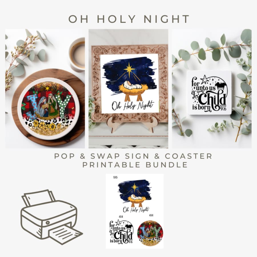 Oh Holy Night DIGITAL Quick Craft Design Bundle