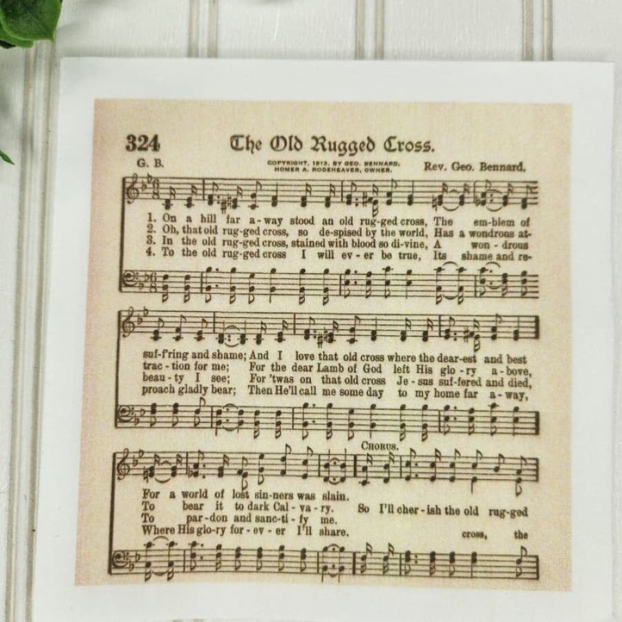 Old Rugged Cross Hymn Christian Paper Decoupage Napkins
