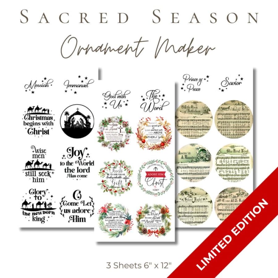 Ornament Maker Kit – DIY Scripture Ornaments with Rub-On