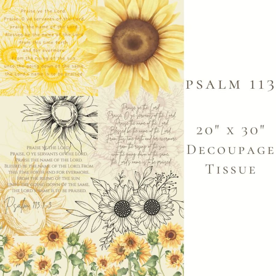 Psalm 113 | Bible Verse Decoupage Tissue Paper 20’ x 30’