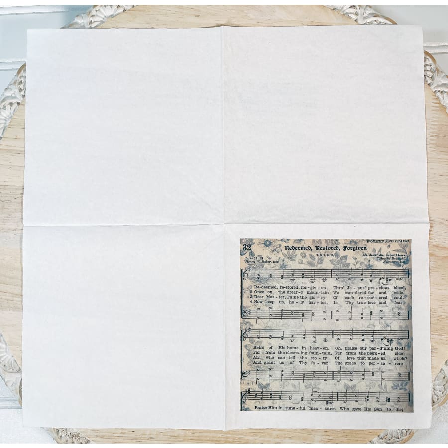 Redeemed Hymn Christian Paper Decoupage Napkins