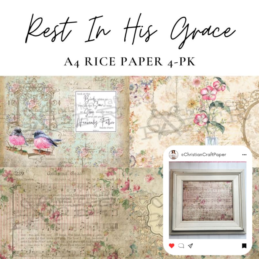 Christian Rice Rice Home / Rest In His Grace Rice Paper Sheets for Decoupage Crafts