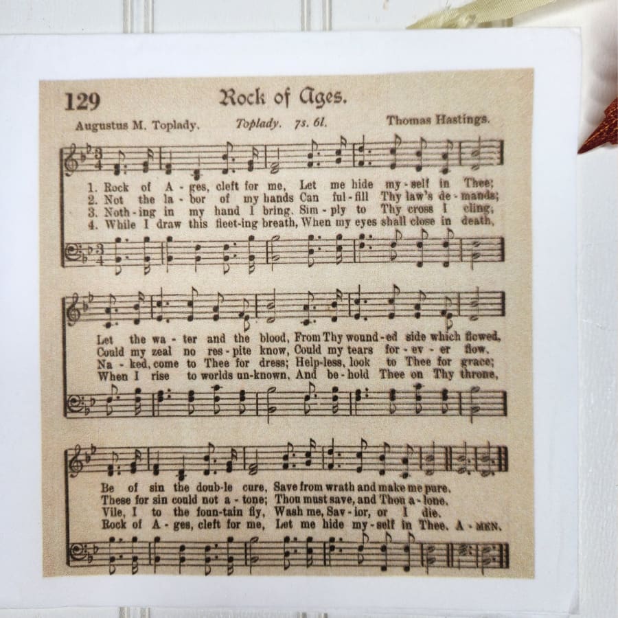 Rock Of Ages Hymn Christian Paper Decoupage Napkins