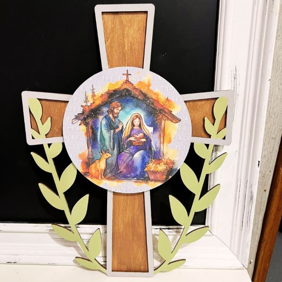 Sacred Layers Hanging Cross Sign