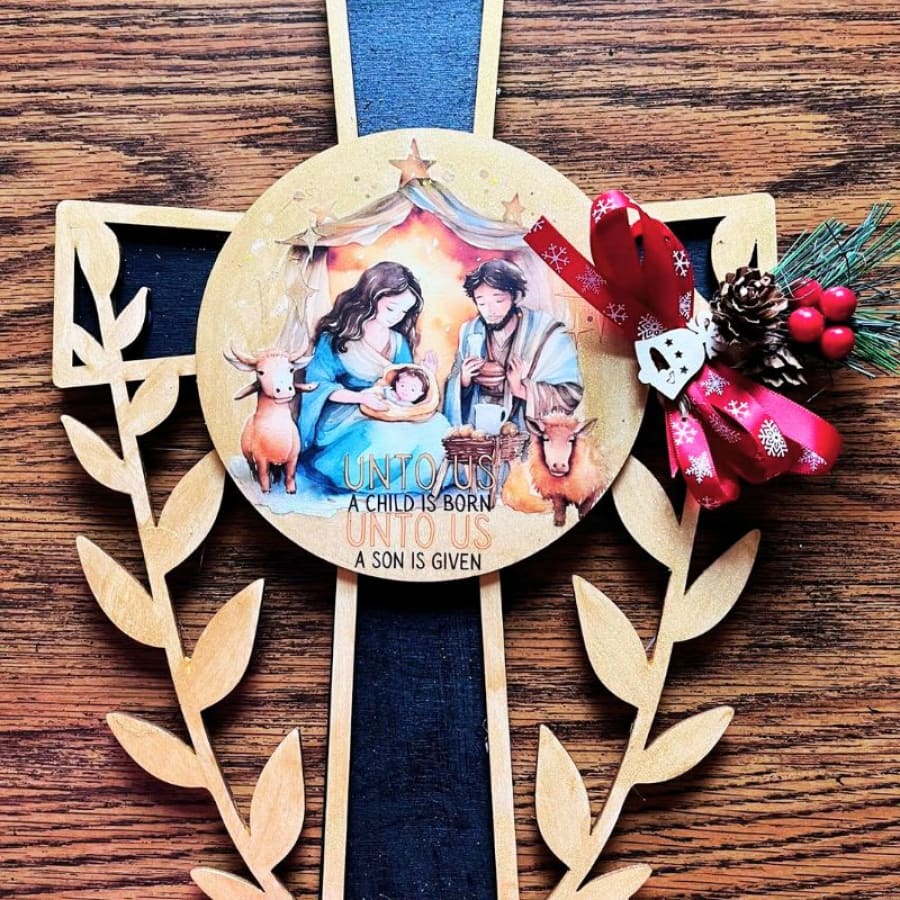 Sacred Layers Hanging Cross Sign