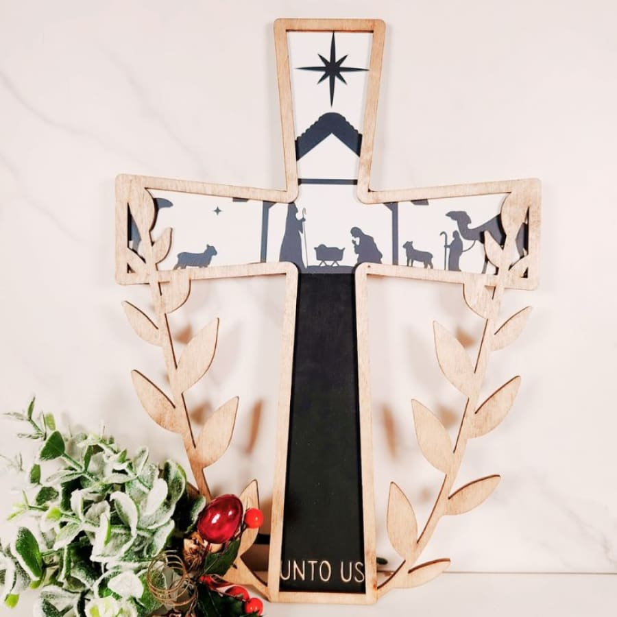 Sacred Layers Hanging Cross Sign