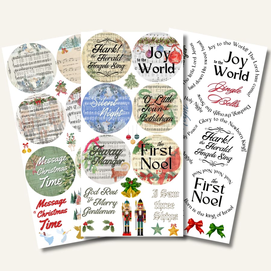 Sacred Melodies | Hymnal Rub-On Transfers for Ornaments &