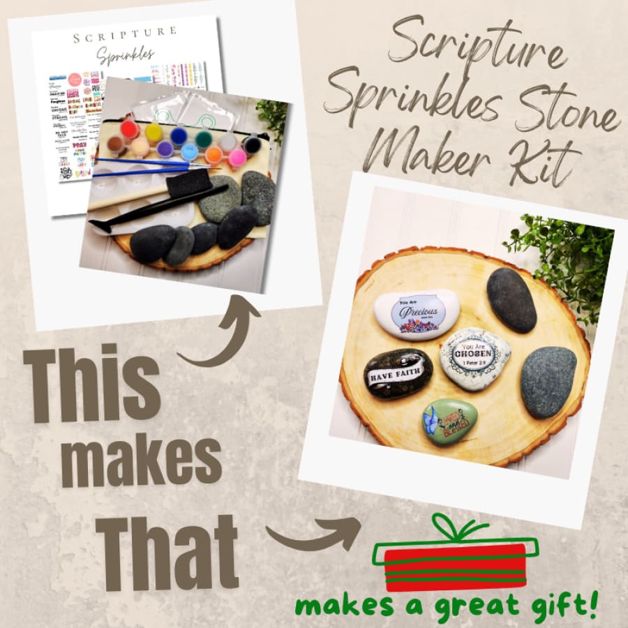 Scripture Sprinkle Stones – Bible Verse Rub On Craft
