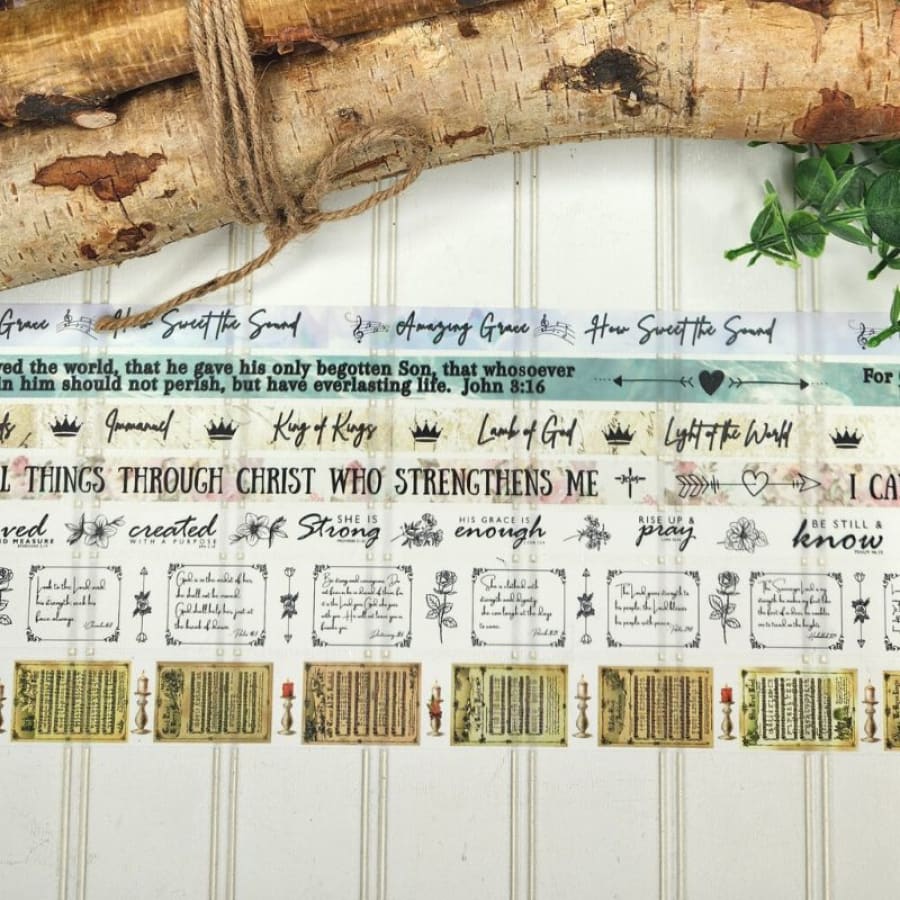 Scripture Stamps Vintage Verses Christian Washi Tape