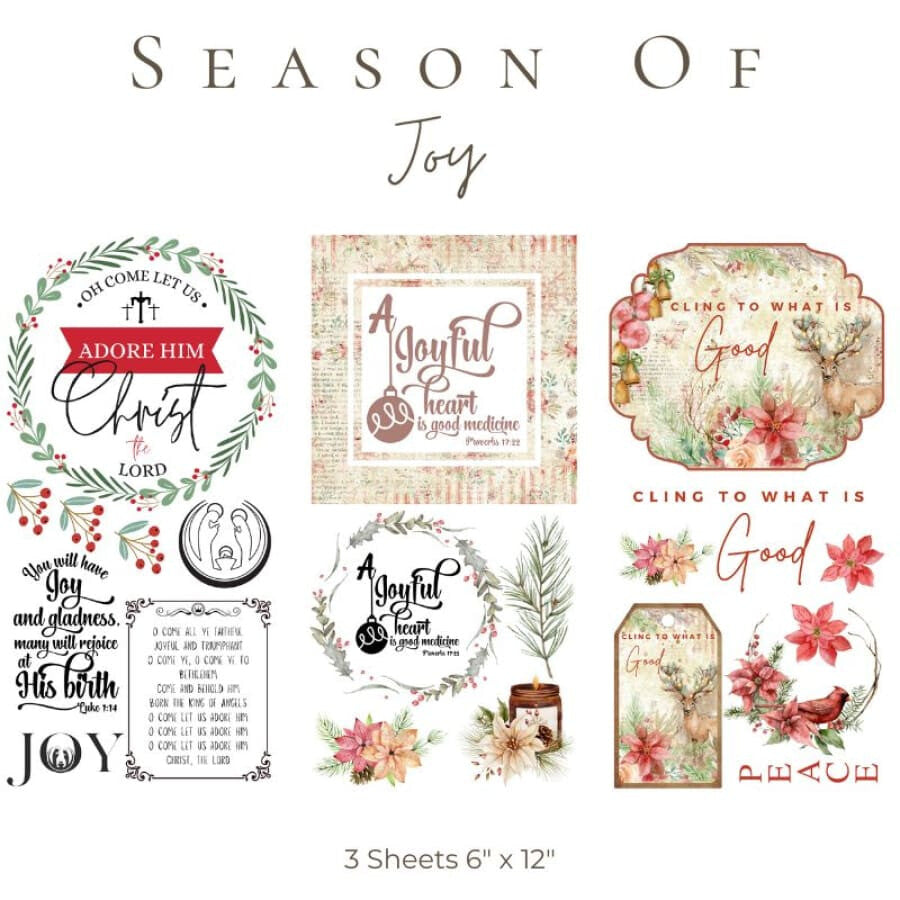 Season of Joy | Christian Rub On Transfers For Crafts