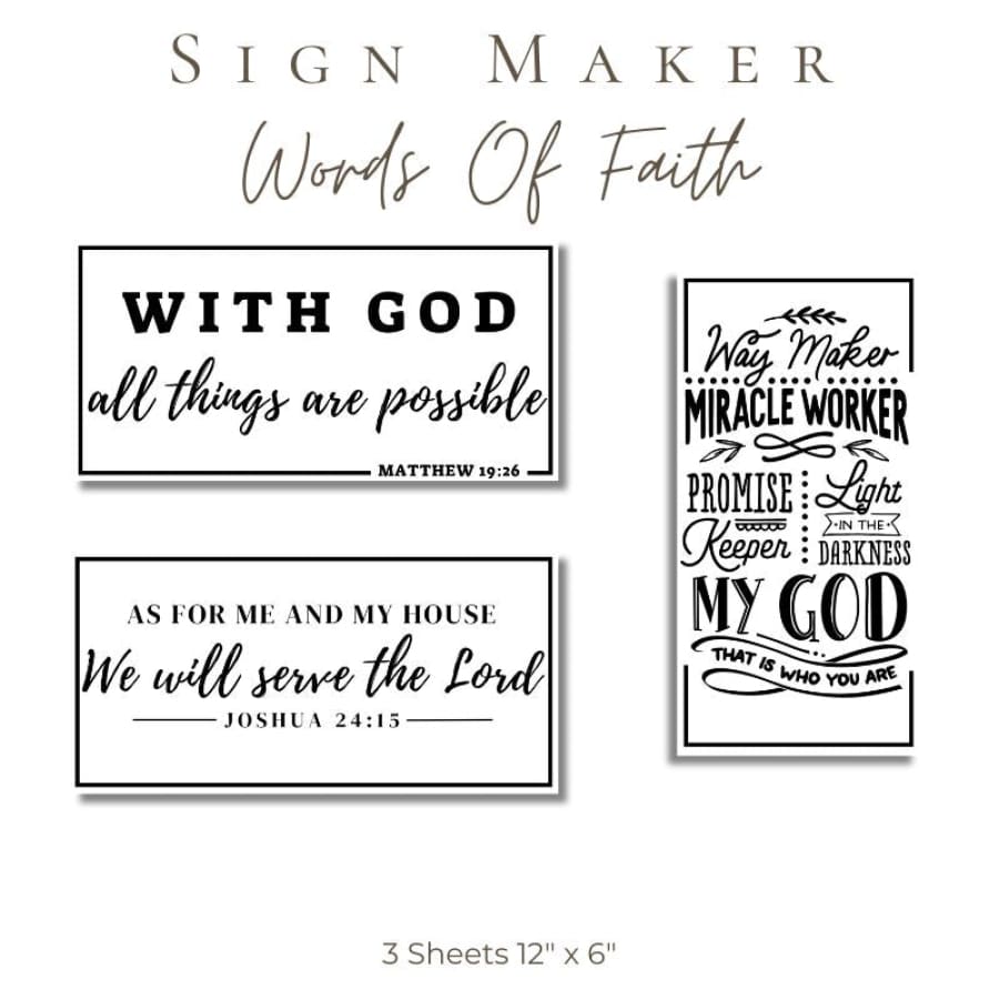 Sign Maker | Christian Rub On Transfers For Crafts - Words