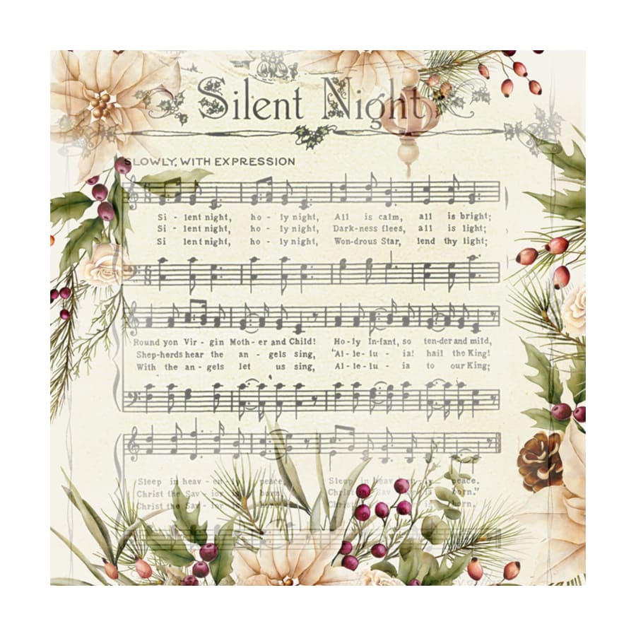 Silent Night Hymn Christian Paper Decoupage Napkins