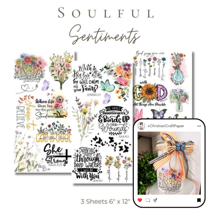 Soulful Sentiments | Christian Rub On Transfers For Crafts