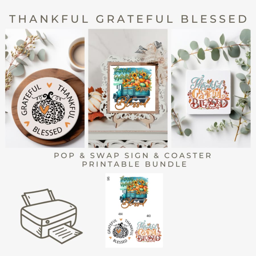 Thankful DIGITAL Quick Craft Design Bundle
