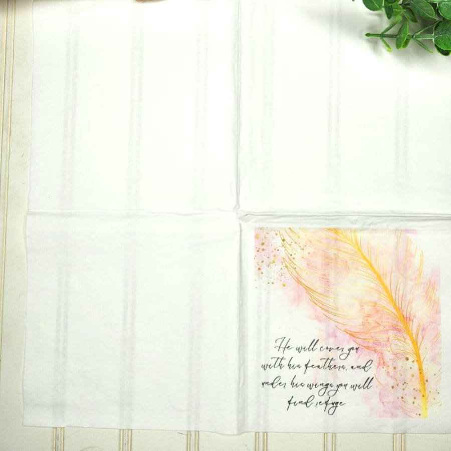 Under His Wings Psalms 91:4 Christian Paper Decoupage