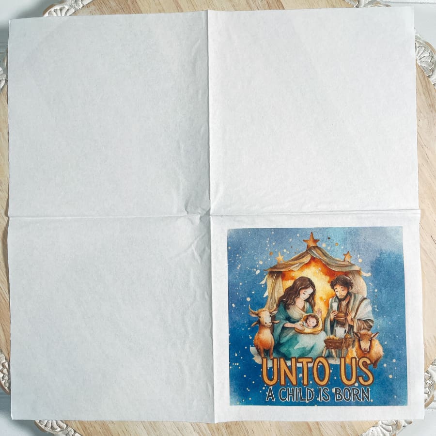Unto Us Isaiah 9:6 Christian Paper Decoupage Napkins