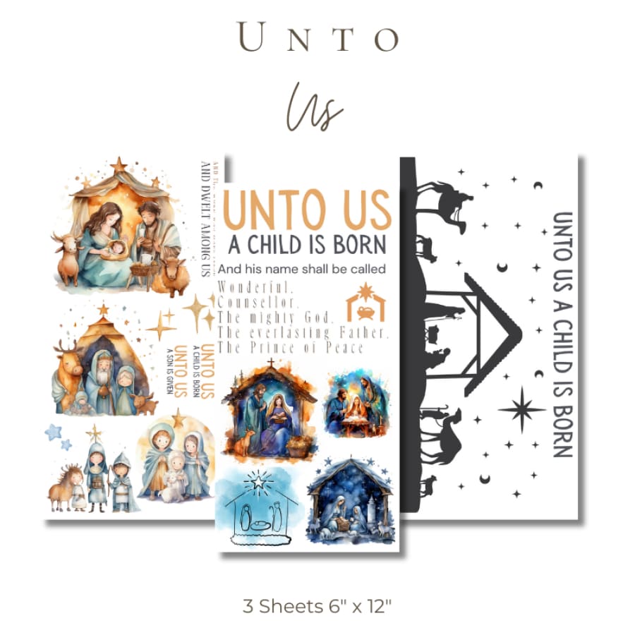 Unto Us Premium Rub On Transfers