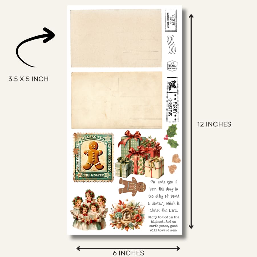 Vintage Postcard Maker Rub On Transfers