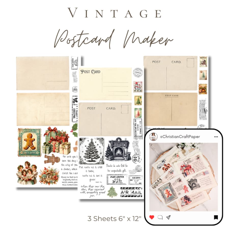 Vintage Postcard Maker Rub On Transfers