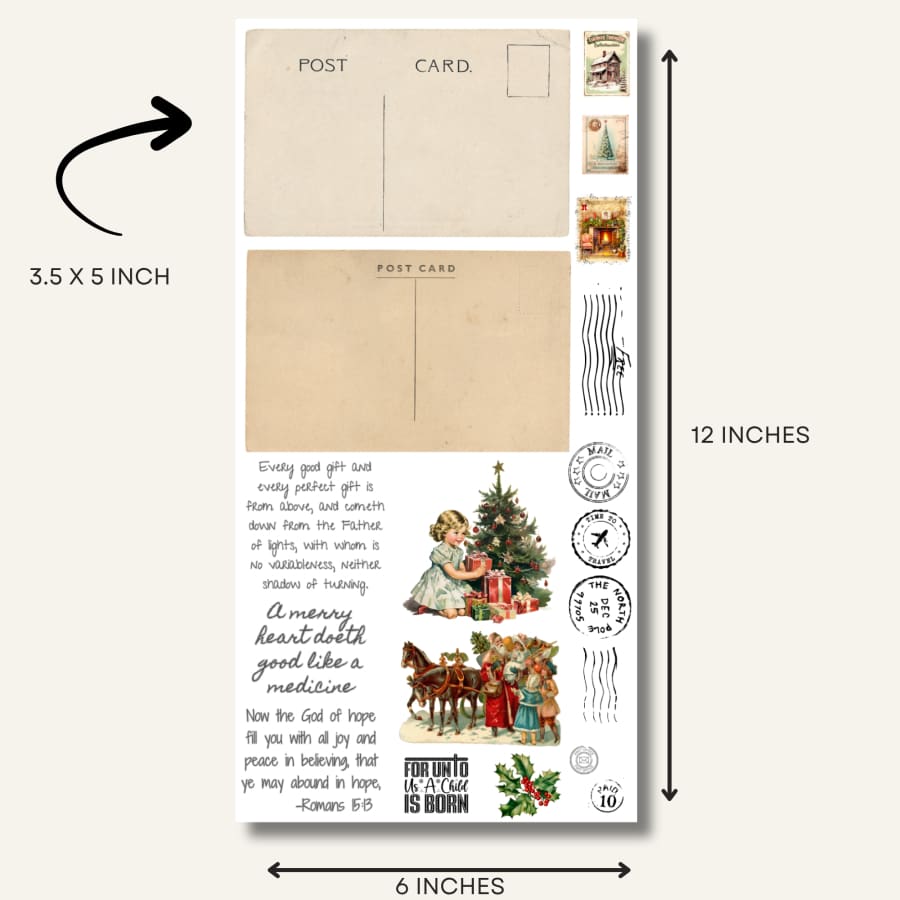 Vintage Postcard Maker Rub On Transfers