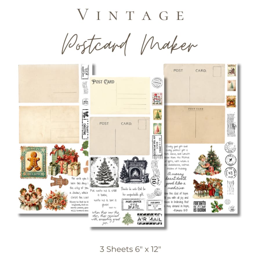 Vintage Postcard Maker Rub On Transfers
