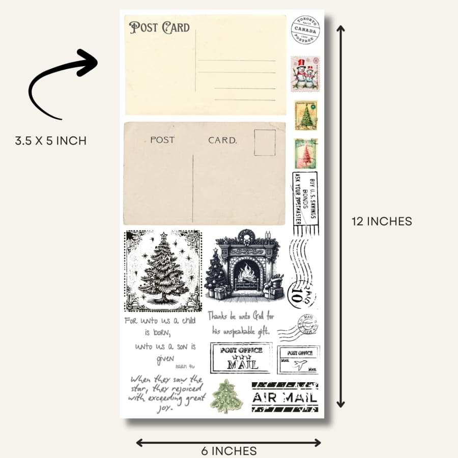 Vintage Postcard Maker Rub On Transfers