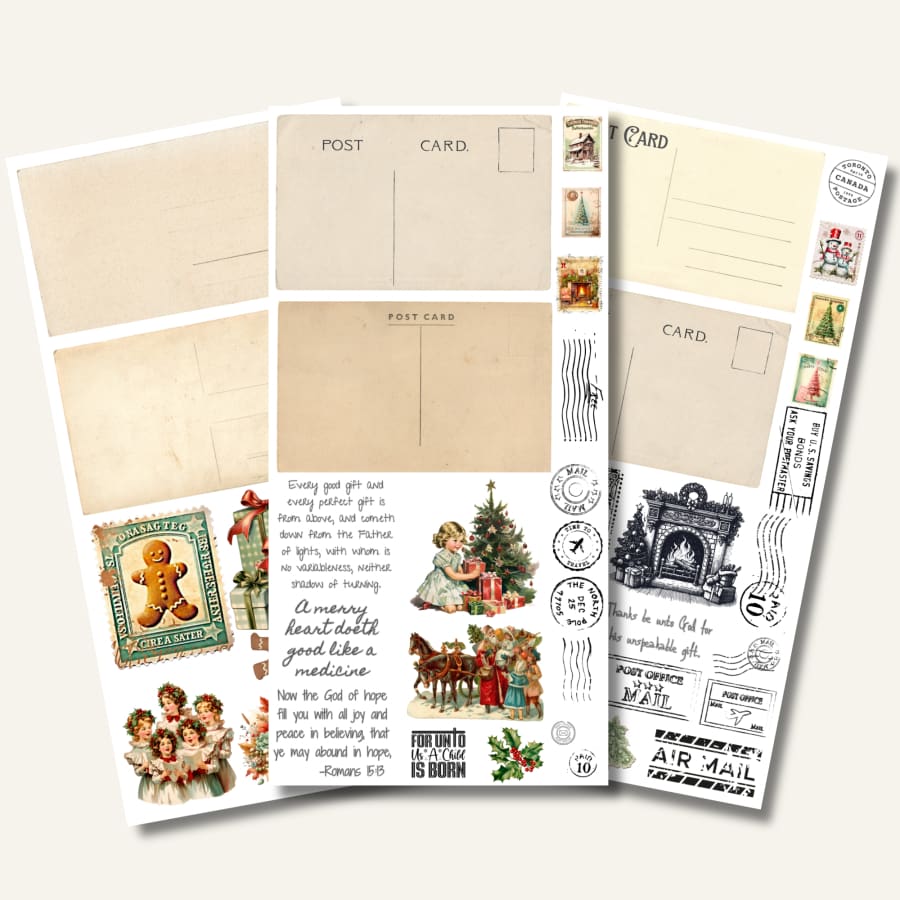Vintage Postcard Maker Rub On Transfers