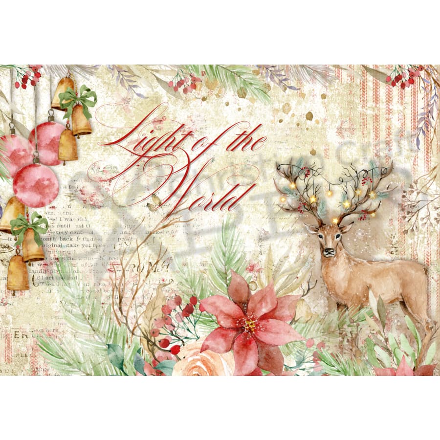 Vintage Tidings A4 Rice Paper 4-PK