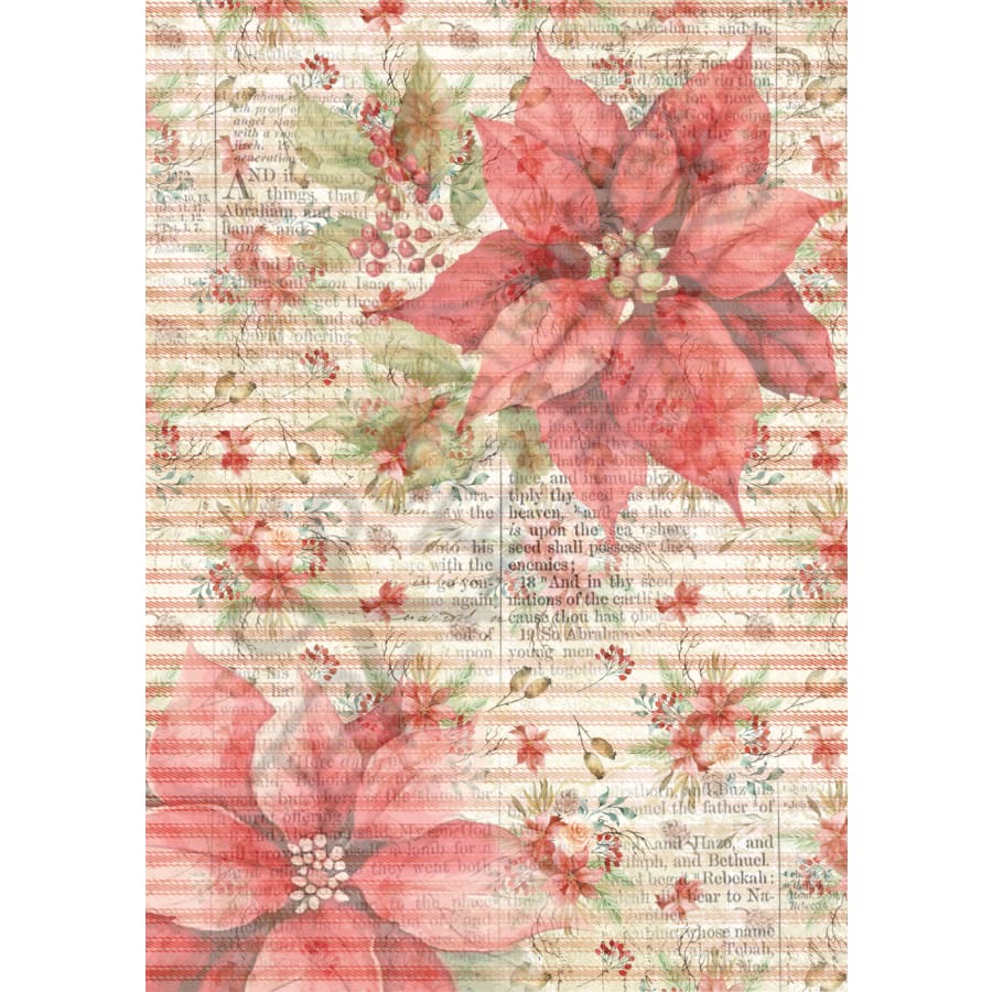 Vintage Tidings A4 Rice Paper 4-PK
