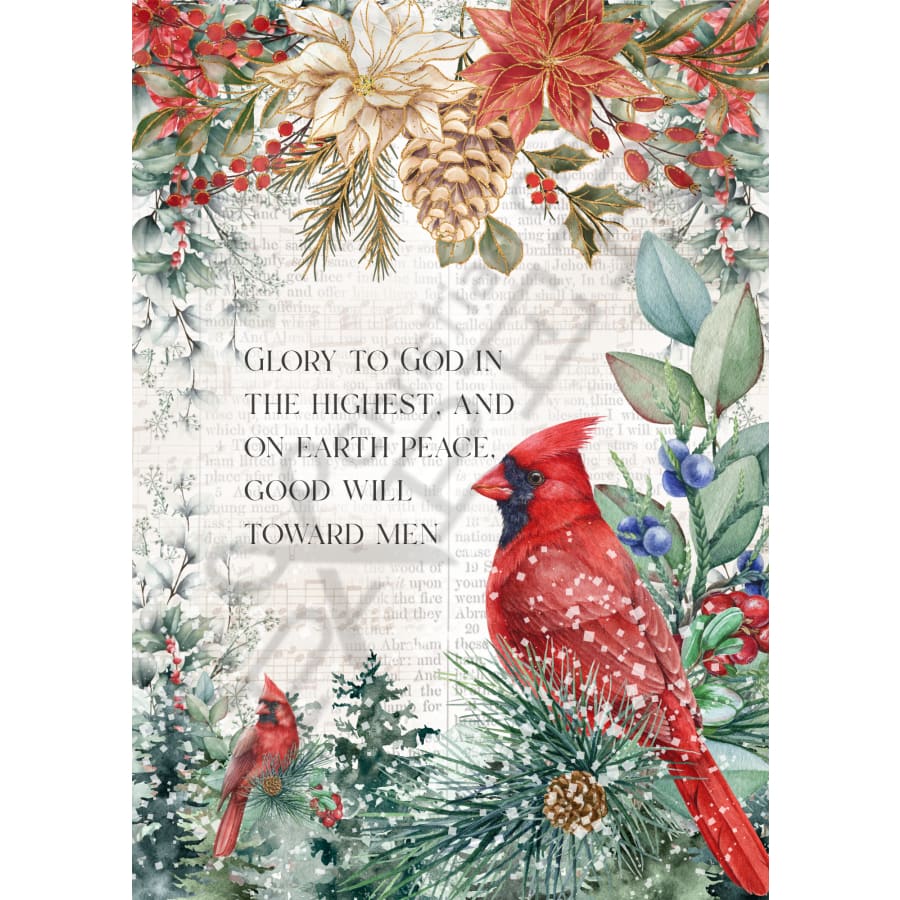 Vintage Tidings A4 Rice Paper 4-PK