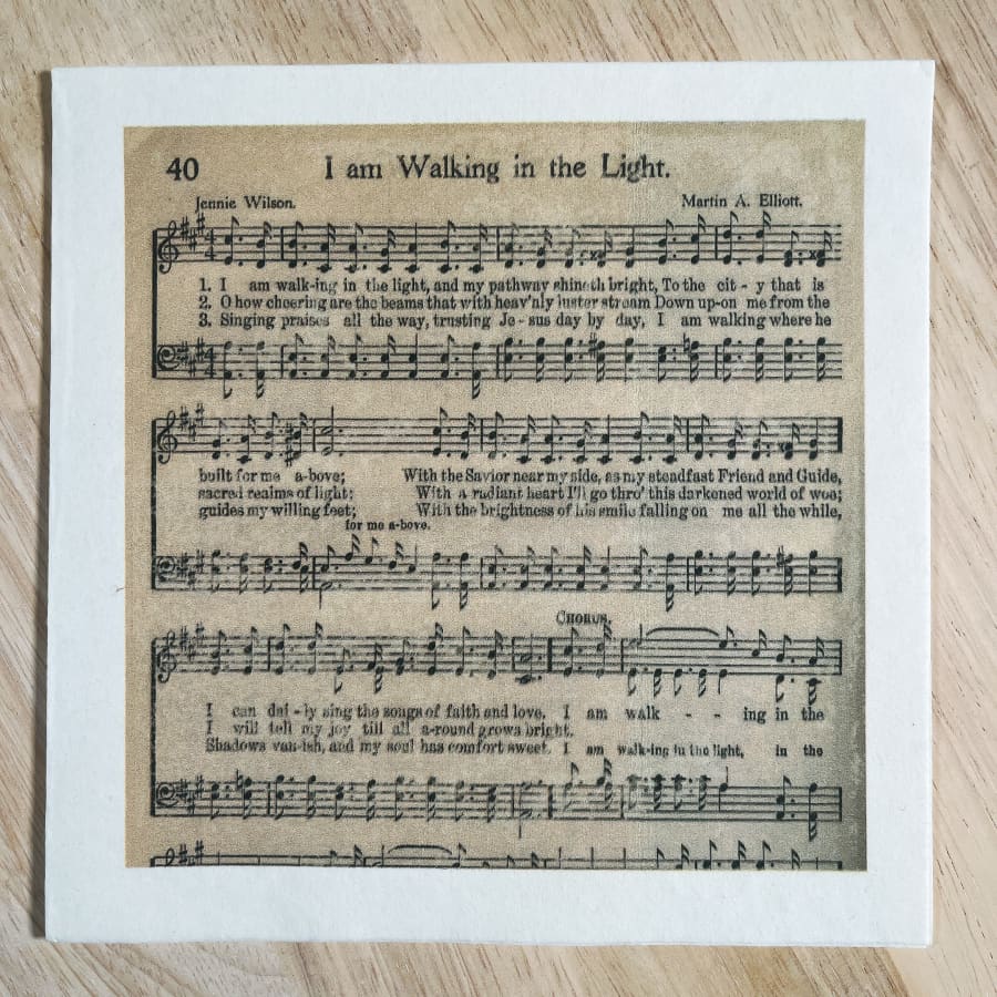 Walking In The Light Hymn Christian Paper Decoupage Napkin
