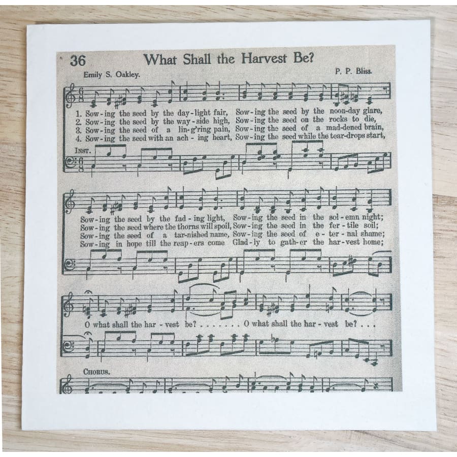 What Shall The Harvest Be Hymn Christian Paper Decoupage