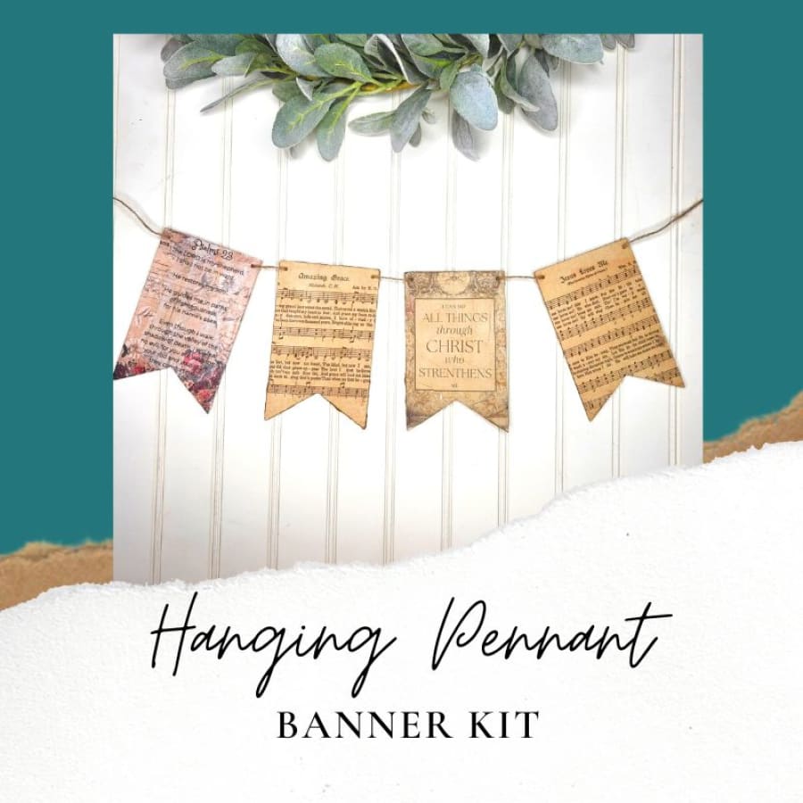 Wooden 4-Pennant Hymnal Banner Decoupage Kit