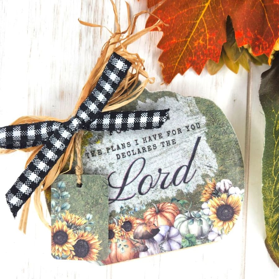 Wooden Pumpkin Mini Signs For Decoupage (set of TWO)