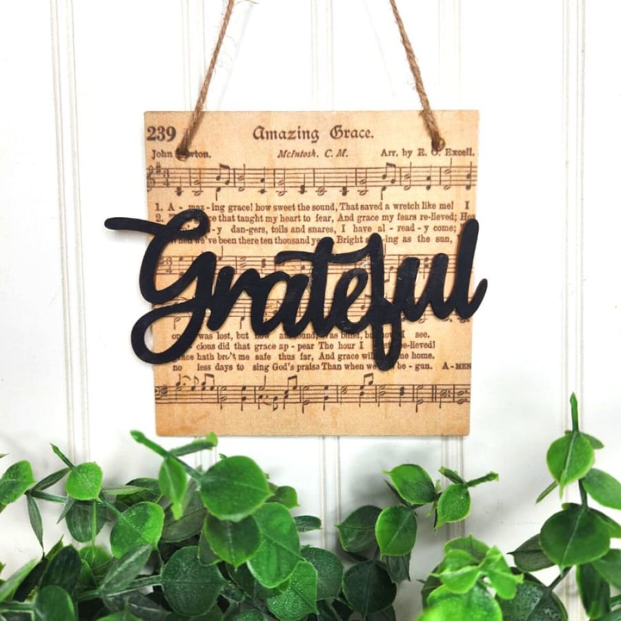 Word Shaped Craft Cutouts For Decoupage - GRATEFUL