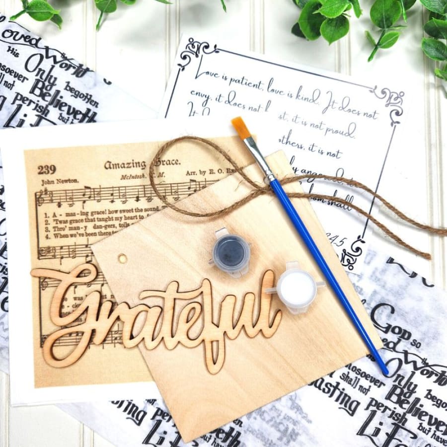 Word Shaped Craft Cutouts For Decoupage - GRATEFUL