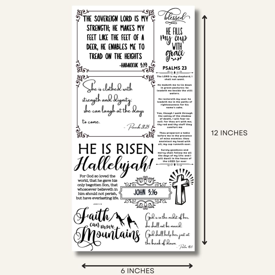Words Of Faith V1 | Christian Rub On Transfers For Crafts