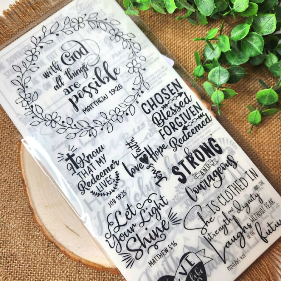 Words Of Faith | Christian Rub On Transfers For Crafts