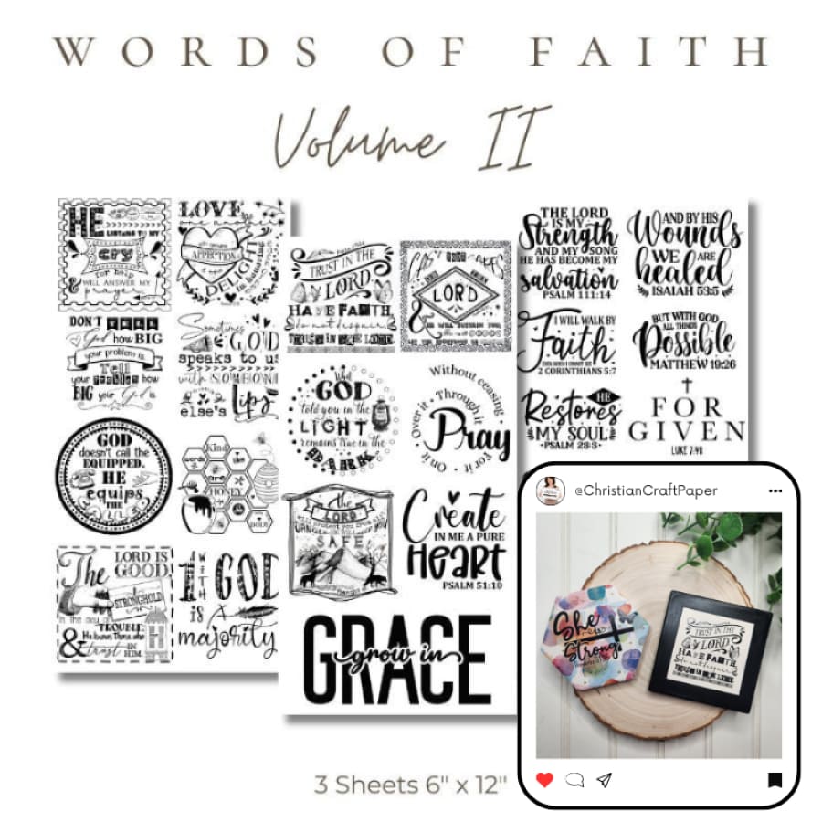 Words Of Faith Volume II | Christian Rub On Transfers