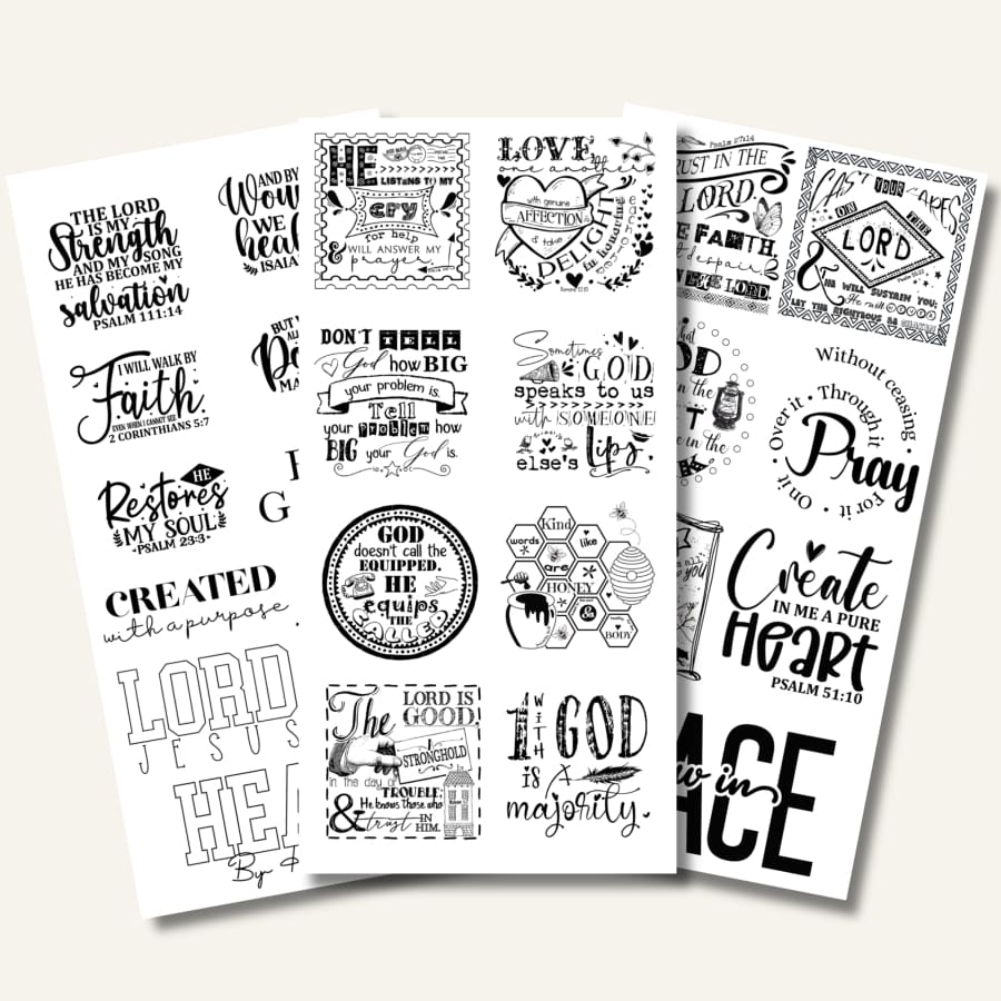 Words Of Faith Volume II | Christian Rub On Transfers