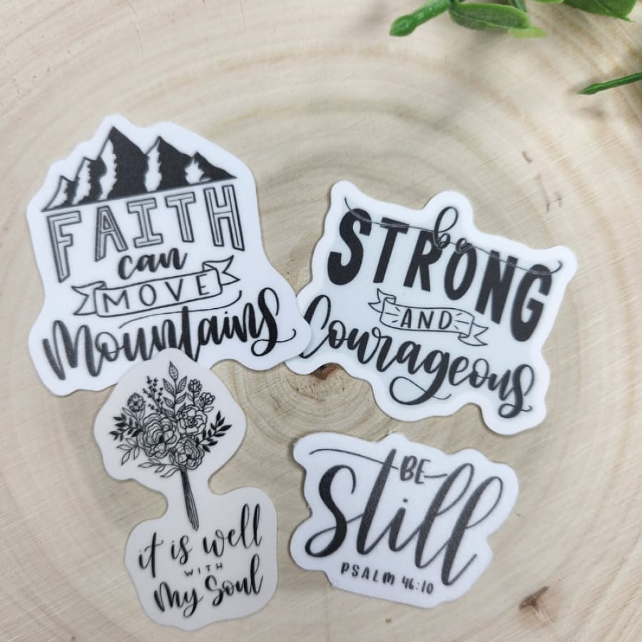 4 PK Waterproof Vinyl Christian Stickers