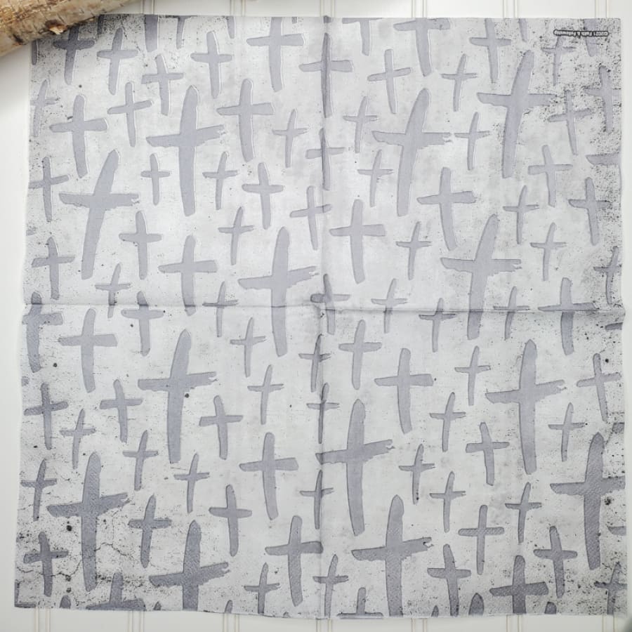 unfolded, 1 ply, granite, decoupage paper, decoupage napkins, paper napkin, cross pattern