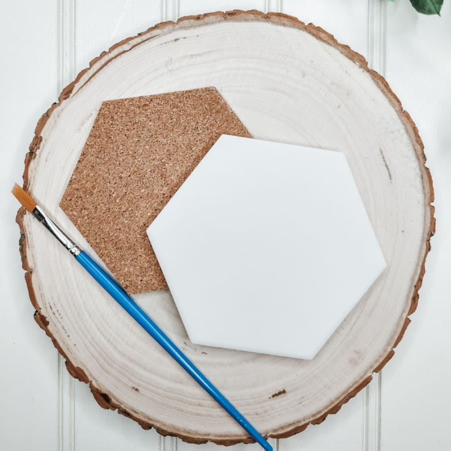 Ceramic Tile Coasters + Cork Backing - HEXAGON