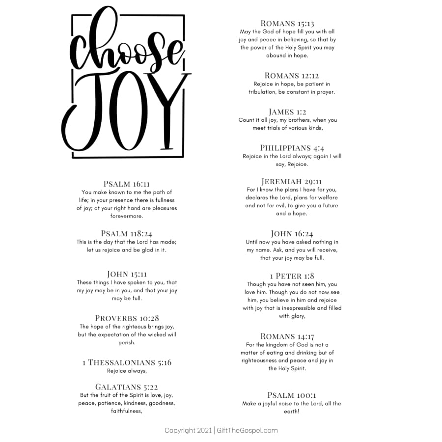 Choose Joy | 15 Verses To Meditate On [FREE Download]