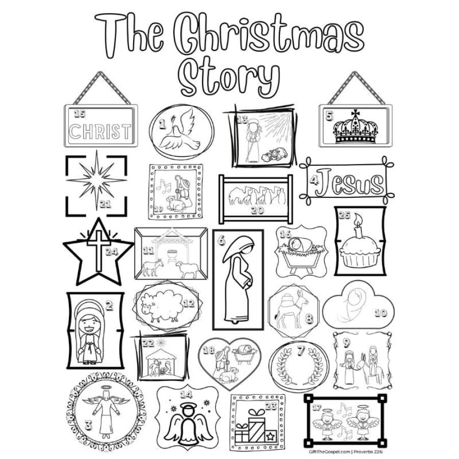 Christmas Countdown Advent Coloring Poster (INCLUDES 