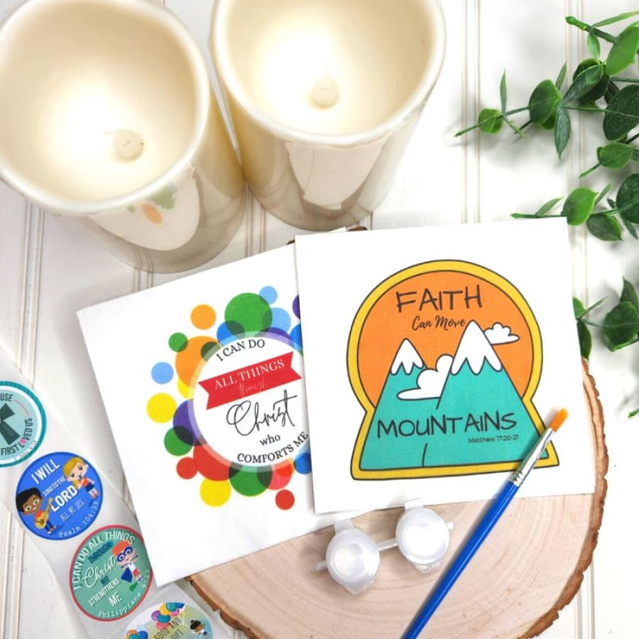 Decoupage Flameless Christian Candle Craft Kit For Kids - 