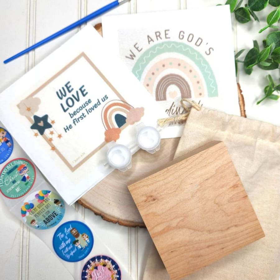 Decoupage Mini Sign Christian Craft Kit For Kids - Rainbow 