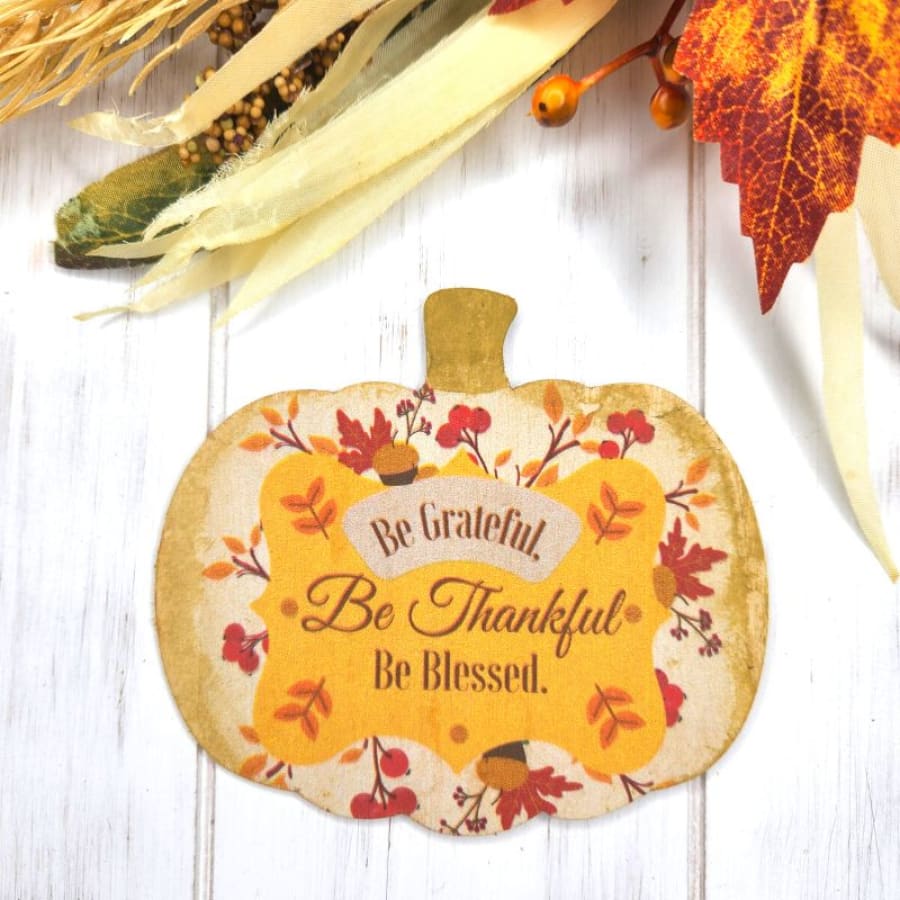 Decoupage Mini Thanksgiving Pumpkin Sign Christian Craft Kit