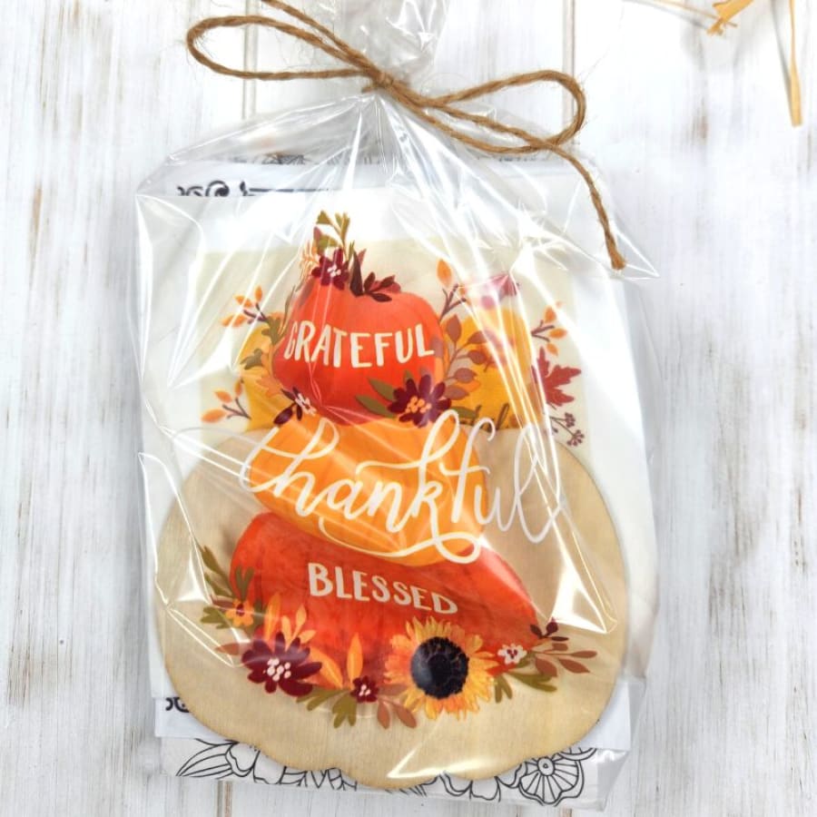 Decoupage Mini Thanksgiving Pumpkin Sign Christian Craft Kit